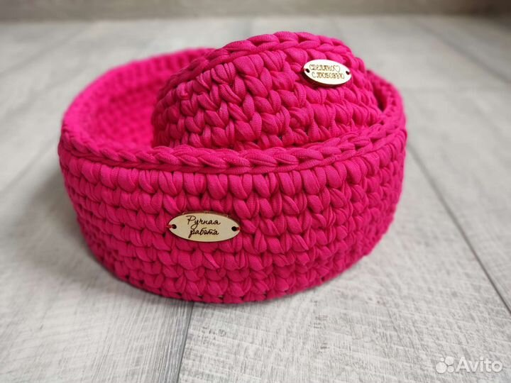 Корзина из трикотажной пряжи