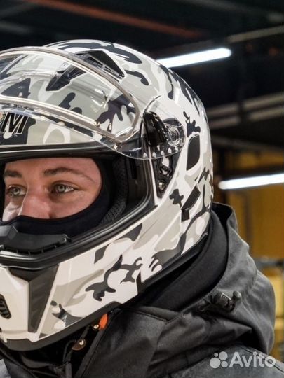 Шлем Снегоходный С обогревом визора модуляр Шлем