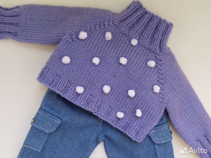 Кукла вязаная ручной работы с одеждой