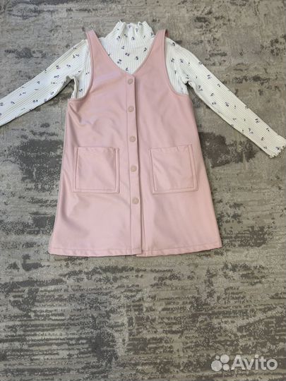 Кожаный сарафандля девочки 128