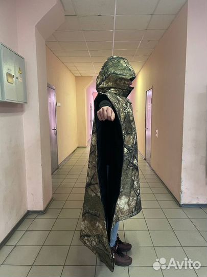 Дождевик мужской с капюшоном военный камуфляжный