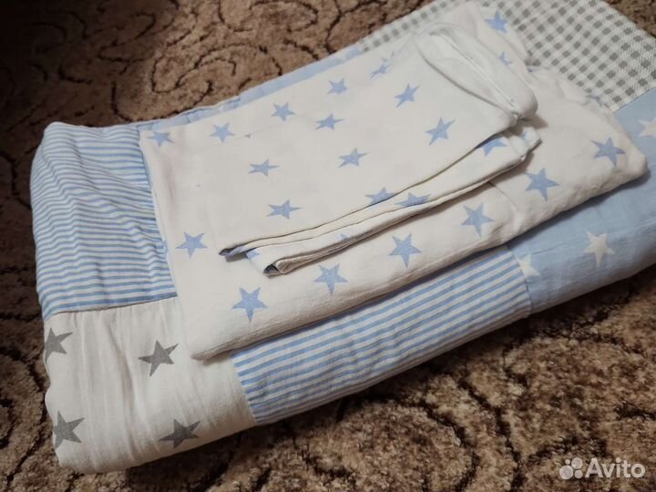 Бортики в кроватку + постель