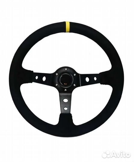 Спортивный руль с выносом омп omp замша новый авто