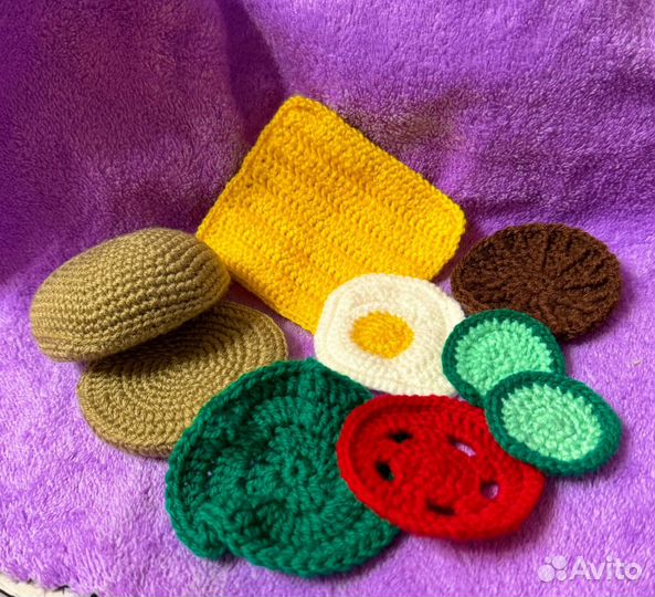 Развивашка Бургер вязаный