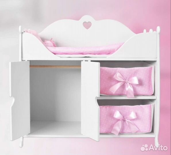 Кроватка для кукол, шкаф для мебели с куклой