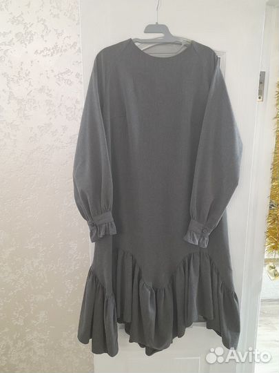 Платье серое из шерсти