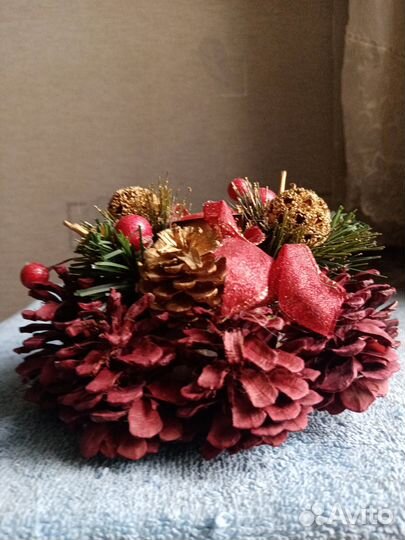 Новогодние подставка под свечку