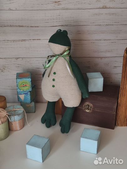 Льняные лягушки Тильда Ручная работа