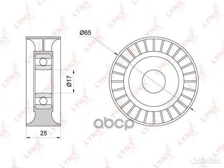 Ролик натяжителя поликлин.ремня PB-5237 lynxauto