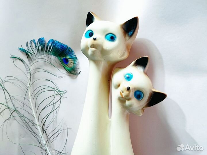Статуэтка керамика сиамские кошки большая 45 см