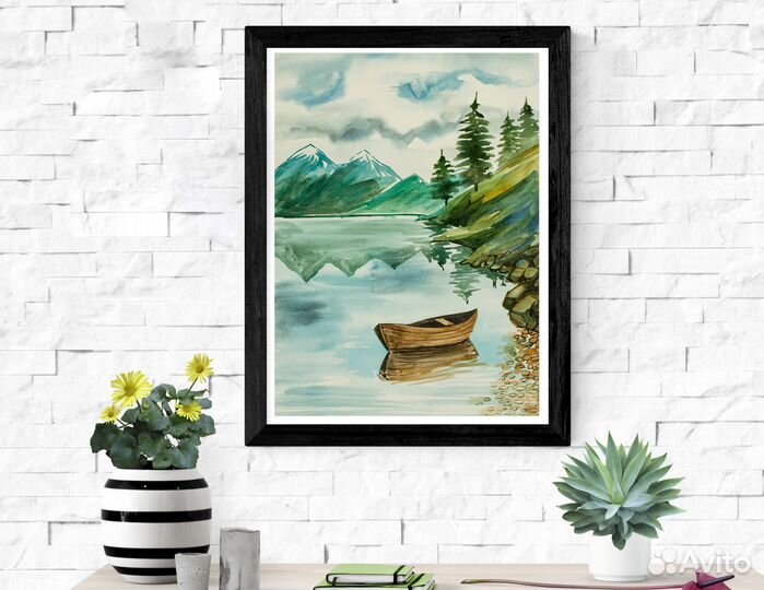 Картина акварель пейзаж