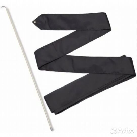 Лента гимнастическая с палочкой Черный (р. 56см/6м