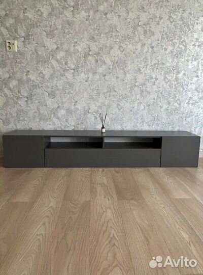 Тумба под телевизор графит серый 200 см