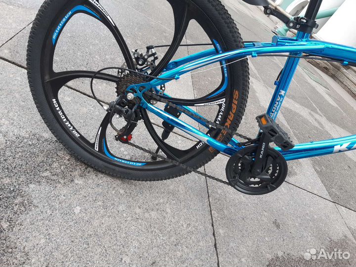 Велосипед-горный на литых дисках хром,сине-темный