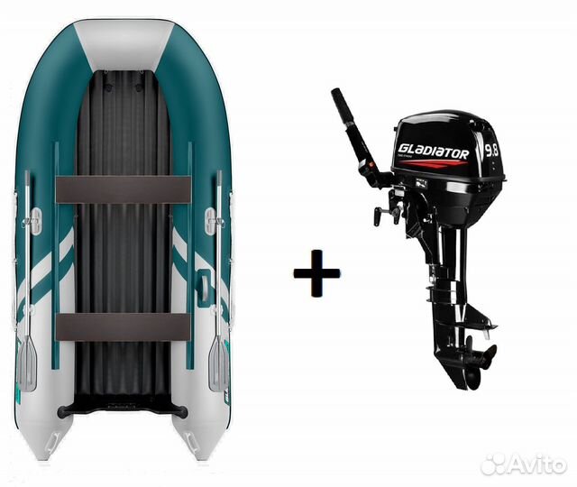 Мотор Gladiator 9.8 + Лодка Gladiator E300S