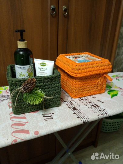 Трикотажные нитки, донышки для корзин