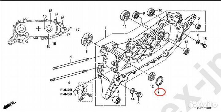 Стопорное кольцо Honda Benly AA05 90604-GJE-900