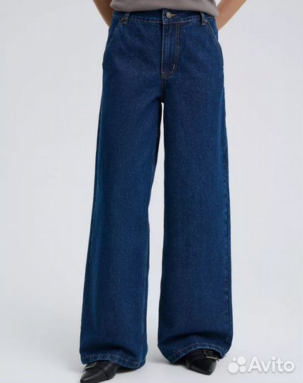 Джинсы wide leg 34