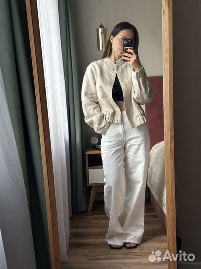 Бомбер льняной Re