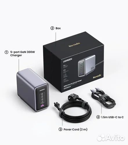 Зарядное устройство Ugreen Desktop CD333 300W