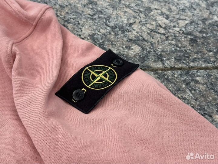 Зип худи stone island розовая