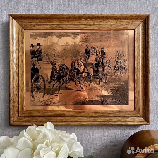 Гравюра Etchmaster по меди в раме Экипаж в пути