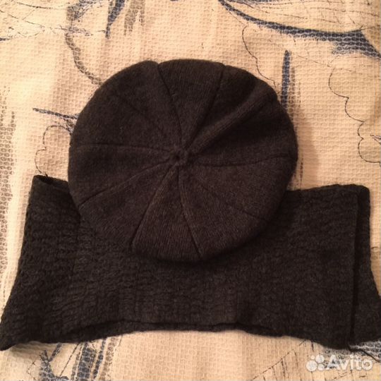 Новый шерстяной набор берет и шарф