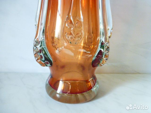 Ваза большая.Чешское стекло.Богемия