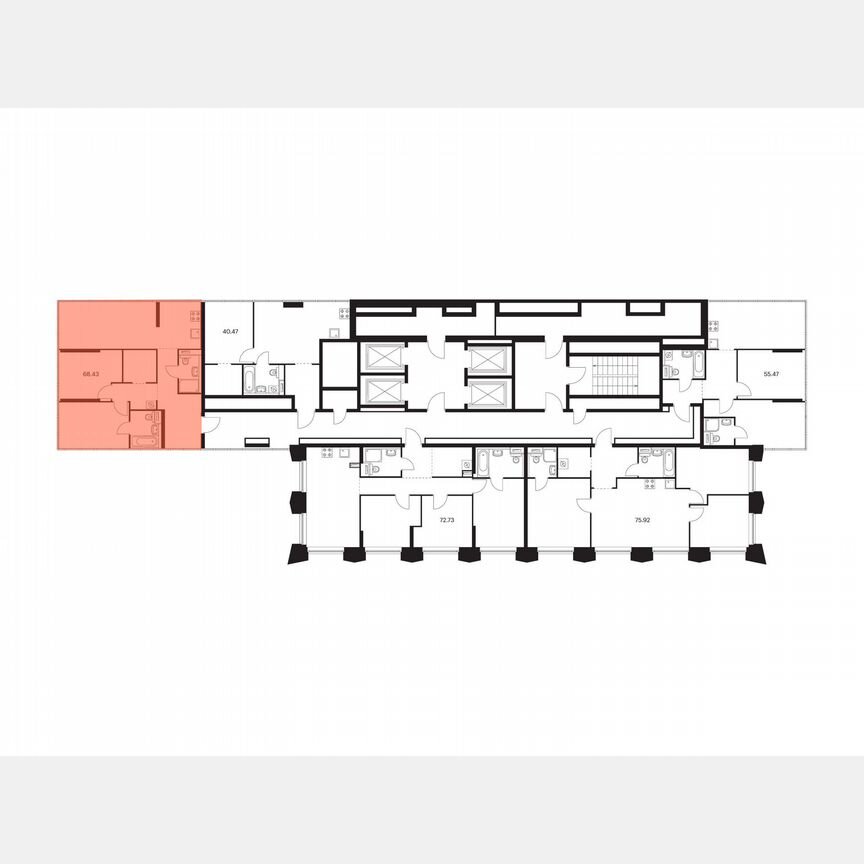 2-к. квартира, 67,5 м², 31/32 эт.