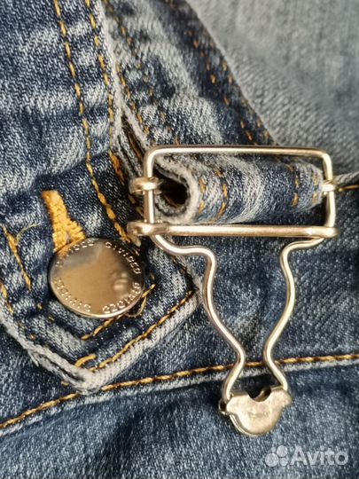 Комбинезон джинсовый с брюками светло-синий