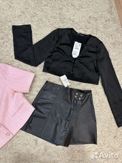 Шорты кожаные размер S Zara