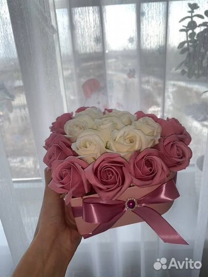 Букет из мыльных роз сердце
