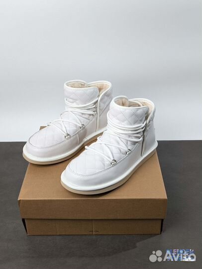 Угги Ugg Lodge Mini Leather White