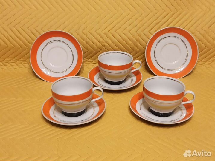 Посуда ссср, сервиз Дулево, фарфор, чайная пара