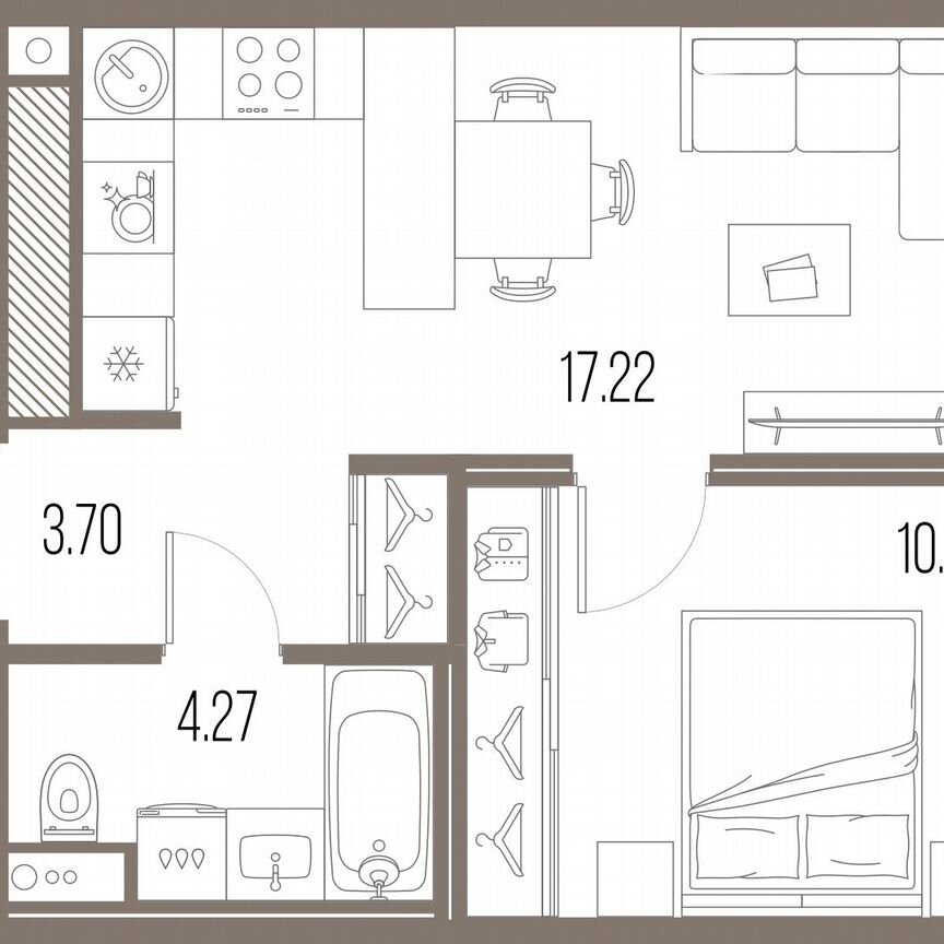 1-к. квартира, 35,7 м², 7/10 эт.