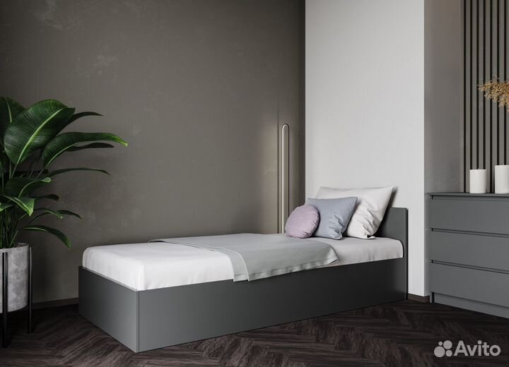 Мс Мори Кровать крм 900.1 (мп) Графит