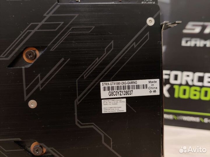 Asus ROG strix GTX 1060 6Gb