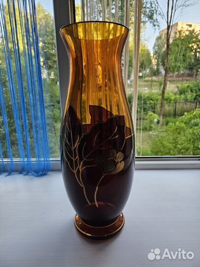 Ваза 55 см напольная\настольная, богемское стекло