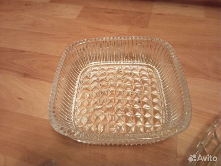 Салатик селедочница менажница хрусталь СССР