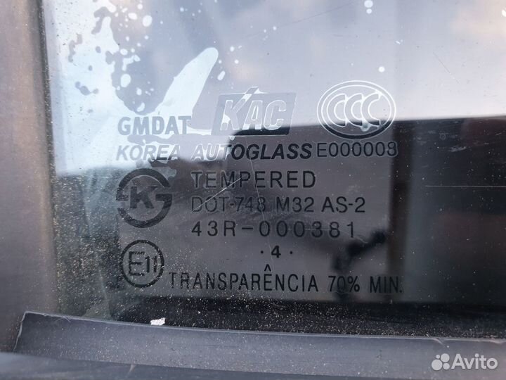 Стекло двери задней правой Chevrolet Lacetti