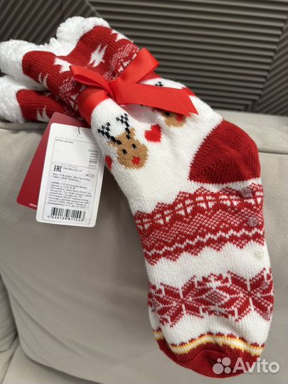 Носки женские теплые новогодние