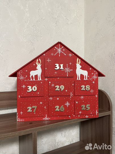 Адвент-календарь деревянный Новый год