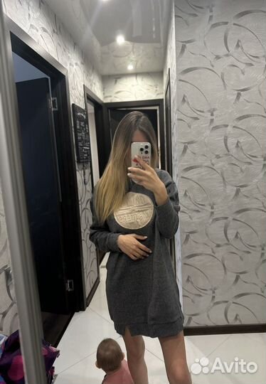 Платье туника теплое