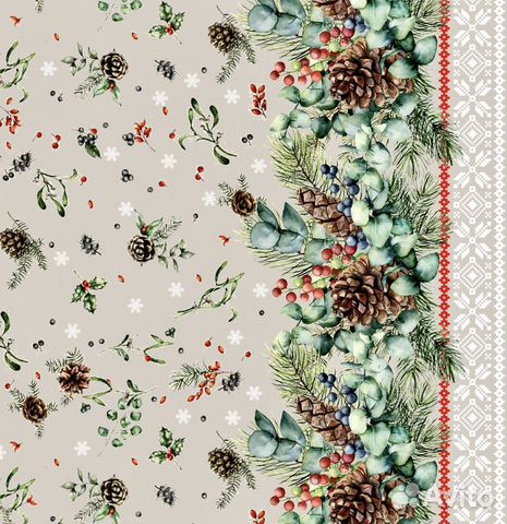 Льняные ткани набивные в рулонах шир. 150 и 220 см