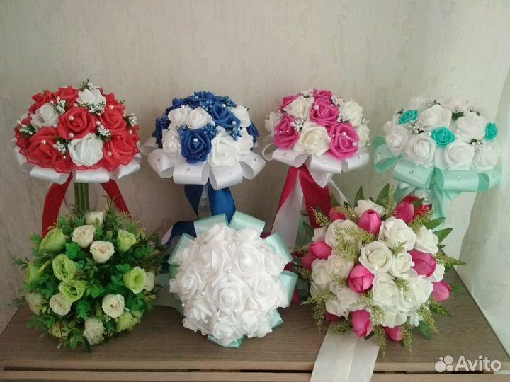 Оформление свадебных букетов