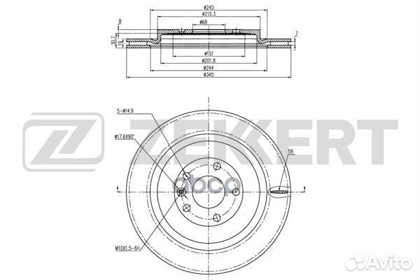 Диск торм. зад. Ford Explorer V 14- BS6003 Zekkert