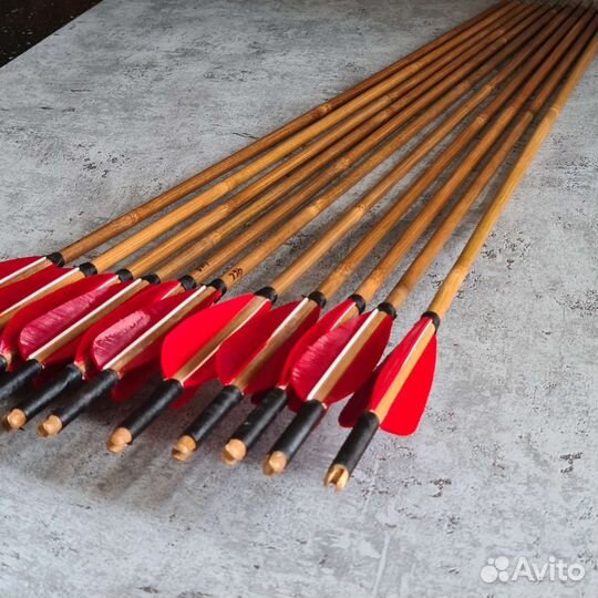 Стрелы для лука 12 штук, бамбуковые