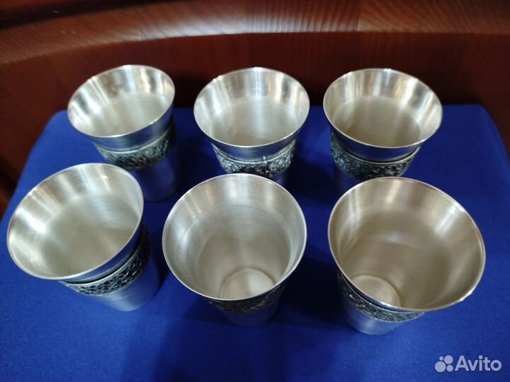 Стопки СССР. Мельхиор. 6 шт. Объём 0,75 мл