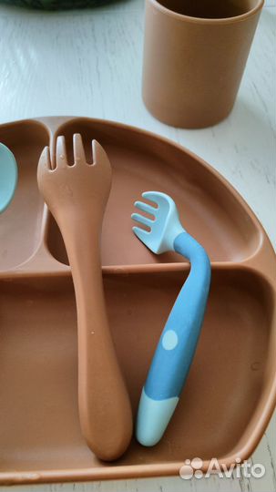 Набор посуды для кормления силиконовая на присоске