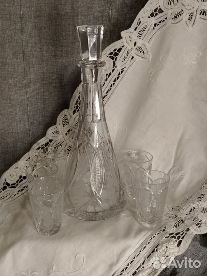 Графин со стопками хрусталь